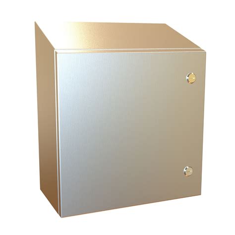 intercom sloped junction box|Type 4X Stainless Steel Wallmount Enclosure w/ Sloped Top.